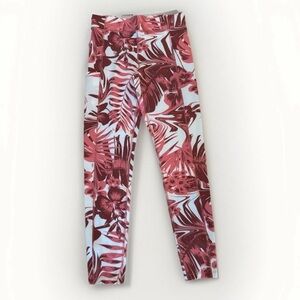 J.Lindeberg Womens Golf Medium Zena Print Tights GWJS07805 Hibiscus Pink NWT